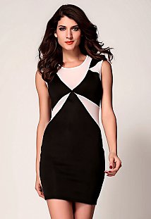 Černo-bílé dámské mini šaty